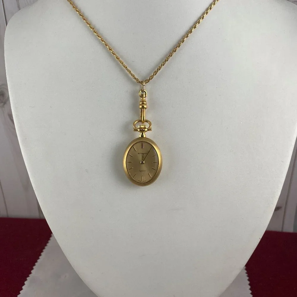 Vintage Fabulous Swiss Made Bucherer Pendant Watch Beautiful Pansy Flower - Picture 6 of 7